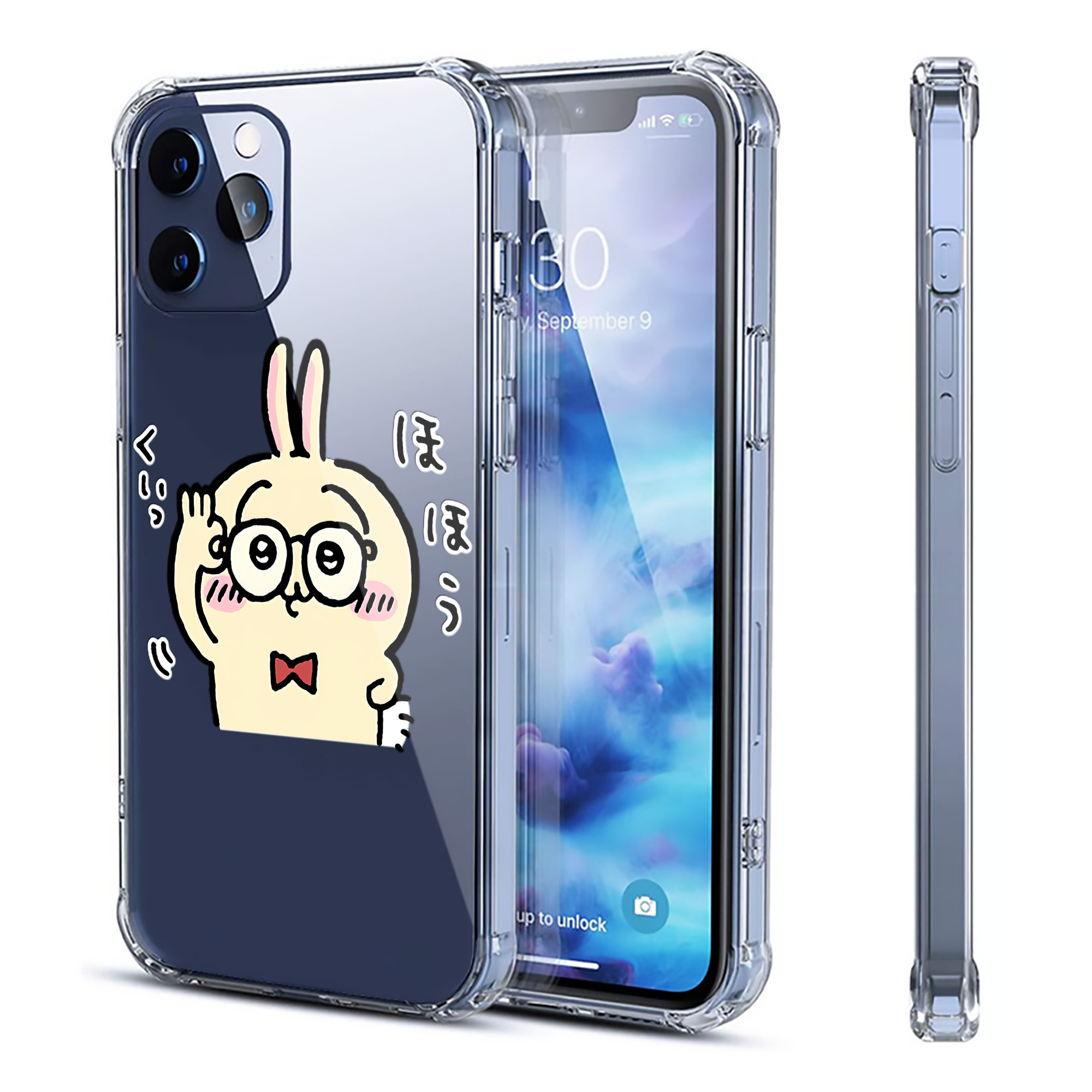 （画像用） ちいかわ うさぎ Chii-kawa usagi 【iPhone 12シリーズ対応】透明スマホケース（クリアソフトケース）